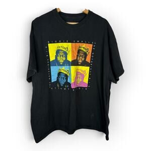 Notorious BIG Pop Art Crown Tee 2X Black Hip Hop Streetwear Pop Art 90s Hip Hop